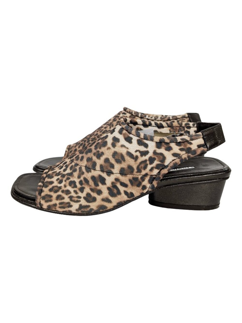 Donald J. Pliner Leopard Slip-on Open Toed Wedges Size 8 Black Brown Tan